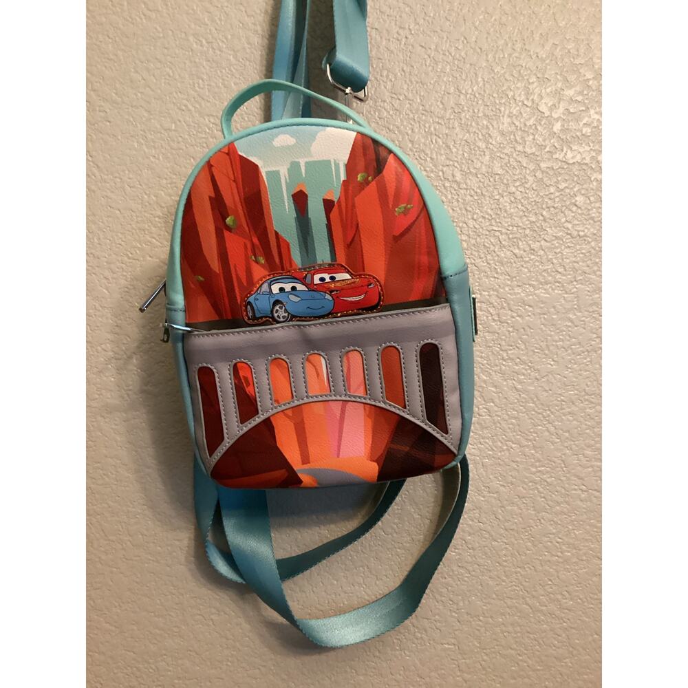 Loungefly Disney Pixar Cars Firewall Falls Convertible Mini Backpack - Picture 2 of 7